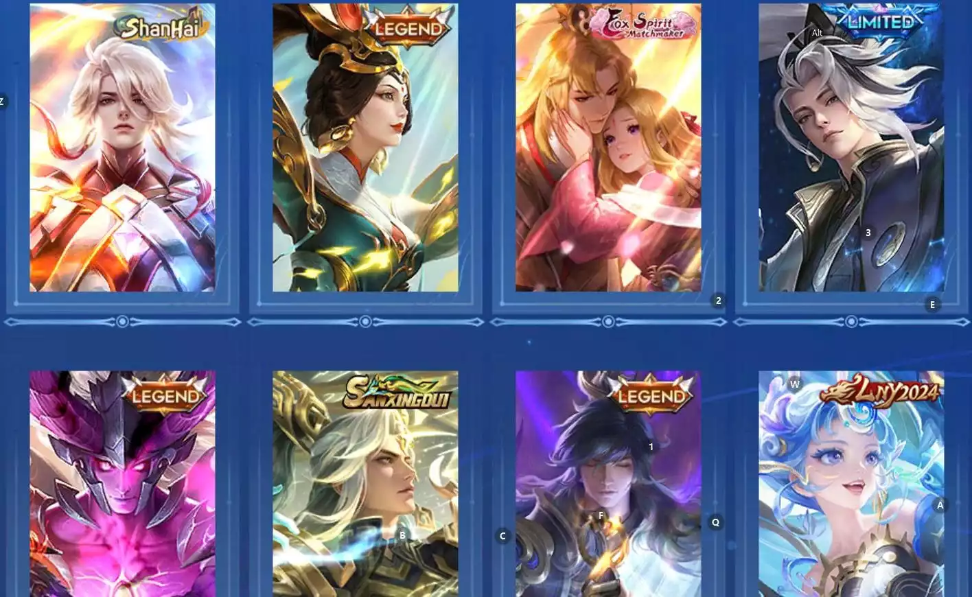 acc glb 1 vô song, kèm siêu nhiều skin legend limited